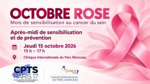 Octobre Rose : après-midi de sensibilisation et de prévention, jeudi 15 octobre 2026 de 15h à 17h, Clinique Internationale du Parc Monceau